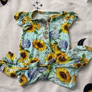 Posh Peanut Romper with Sunflower Print